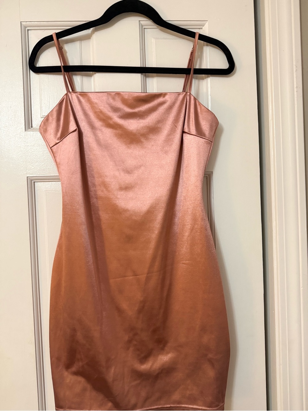 All in Favor Satin Slip Mini Dress in Rose